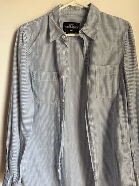 Striped Blue and White Cotton Shirt by Zara